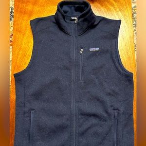 Men's Patagonia Zip Fleece Sweater Vest size Large Navy Blue